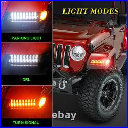 For Jeep Wrangler JL JLU Rubicon 2018-2023 Front LED Fender Turn Signal Lights