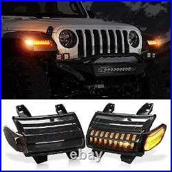 For Jeep Wrangler JL Rubicon 18-21 Pair LED Fender Sequential Turn Signal Light