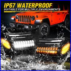 For Jeep Wrangler JL Sahara 18-23 LED DRL Turn Signal Fender Side Marker Lights