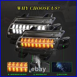 For Jeep Wrangler JL Sahara 18-23 LED DRL Turn Signal Fender Side Marker Lights