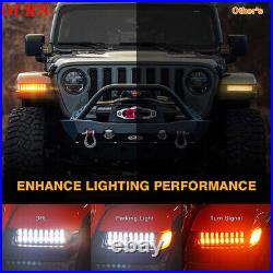 For Jeep Wrangler JL Sahara 18-23 LED DRL Turn Signal Fender Side Marker Lights