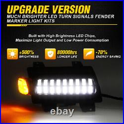 For Jeep Wrangler JL Sahara 18-23 LED DRL Turn Signal Fender Side Marker Lights