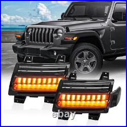 For Jeep Wrangler Sport 2018 2019 2020 2021 JL LED Fender Lamp Turn Signal Light