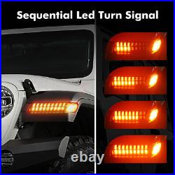 For Jeep Wrangler Sport 2018 2019 2020 2021 JL LED Fender Lamp Turn Signal Light