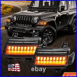 For Jeep Wrangler Sport 2018 2019 2020 2021 JL LED Fender Lamp Turn Signal Light