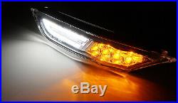 Inner Chrome Clear Lens White/Amber LED Side Marker Lights For 07-18 Nissan GTR