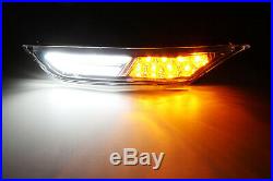 Inner Chrome Clear Lens White/Amber LED Side Marker Lights For 07-18 Nissan GTR