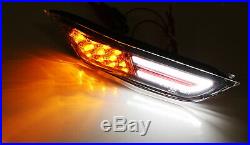 Inner Red Clear Lens White/Amber LED Side Marker Lights For 07-18 Nissan GTR R35