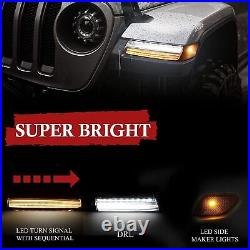 JL LED Fender Light Kit, LED Sequential Flashing Turn Signal with DRL Side Marke
