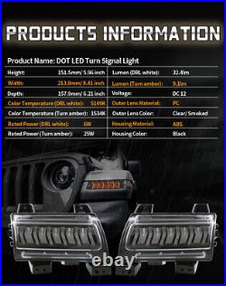 LED Fender Light Kit withRunning DRL Turn Signal for Jeep Wrangler JL Sport 18+