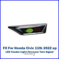 LED Fender Light Lamp Streamer Turn Signal Fit For Honda Civic 11th 2022 Up 2PCS