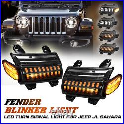 LED Fender Lights Parking Turn Signal DRL For Jeep Wrangler JL JLU Sahara 2018+