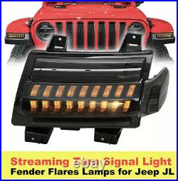 LED Fender Lights Turn Signal Running DRL for Jeep Wrangler JL Gladiator 2018-21