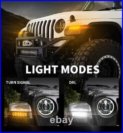 LED Fender Sequential Turn Signal Lights DRL For Jeep Wrangler JL Sport 2018+