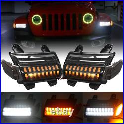 LED Fender Turn Signal Lights DRL for Jeep Wrangler JL Gladiator Rubicon 18-24