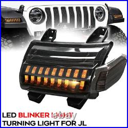 LED Fender Turn Signal Lights DRL for Jeep Wrangler JL Gladiator Rubicon 18-24