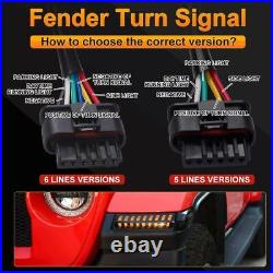 LED Fender Turn Signal Lights DRL for Jeep Wrangler JL Gladiator Rubicon 2018-23