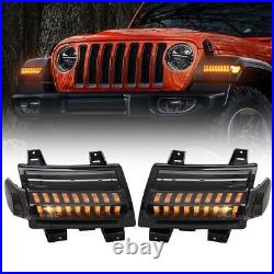 LED Fender Turn Signal Lights DRL for Jeep Wrangler JL Gladiator Rubicon 2018-23