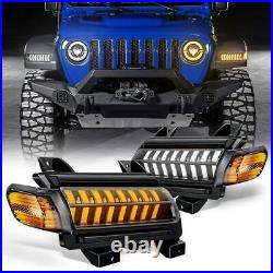 LED Fender Turn Signal Lights DRL for Jeep Wrangler JL Gladiator Rubicon 2018-23