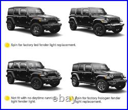 LED Fender Turn Signal Lights Replace Halogen for Jeep Wrangler 18-23 Gladiator