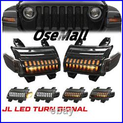 LED Fender Turn Signal Lights Replace Halogen for Jeep Wrangler 18-23 Gladiator