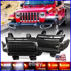 LED Fender Turn Signal Lights Replace Halogen for Jeep Wrangler 18-23 Gladiator