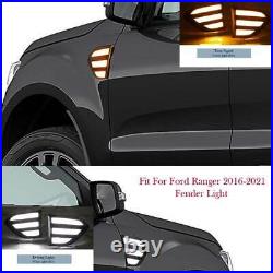 LED Front Fender Light Side Marker Light Turn Signal DRL For Ford Ranger 2016-21