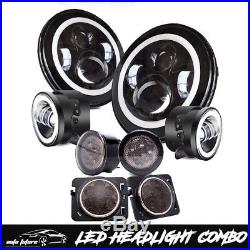 LED Headlight+Fog Light+Turn Signal+Fender Light Kit Combo Wrangler JK