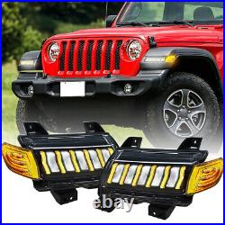 LED Sequencial Fender Light Running DRL Turn Signal For Jeep wrangler JL 2018-22