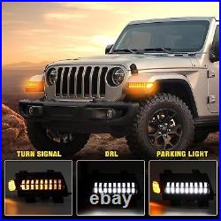 LED Sequential Fender Turn Signal Lights For Jeep Wrangler JL Gladiator JT 18-24