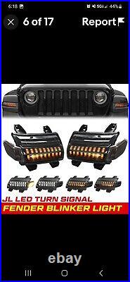 LED Sequential Fender Turn Signal Lights, Jeep Wrangler JL Sahara 2018-2023 FS
