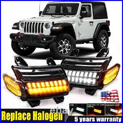 LED Sequential Turn Signal Light with DRL Fender For Jeep Wrangler 18-23 Gladiator