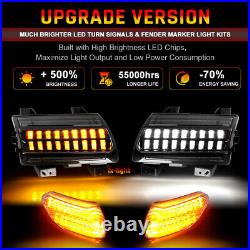 LED Sequential Turn Signal Light with DRL Fender For Jeep Wrangler 18-23 Gladiator