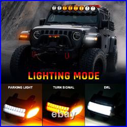 LED Sequential Turn Signal Light with DRL Fender For Jeep Wrangler 18-23 Gladiator