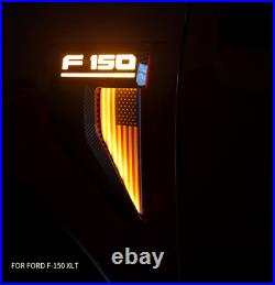 LED Side Fender Marker Light Dynamic Turn Signal for Ford F150 Raptor 2021 2022