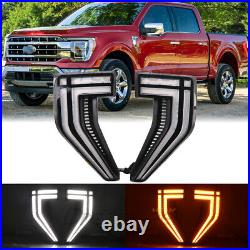 LED Side Fender Marker Light for Ford F150 Raptor 2021 2022 Dynamic Turn Signal