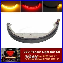 LED Tail Brake Turn Signal Fender Light Bar For Suzuki Boulevard M109R M90 2006+