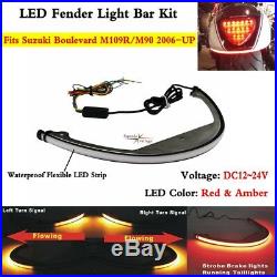 LED Turn Signals Fender Strip Light Bar Kit For Suzuki Boulevard M109R / M90 06+