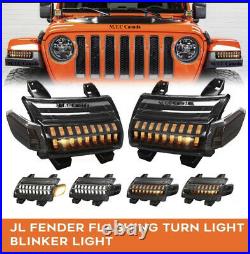 M0526 LED Fender Flare Light Side Markers Turn Signal for Jeep Wrangler JL