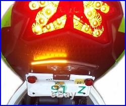 NINJA ZX6R FENDER ELIMINATOR KIT with Red LED Turn Signals 2009-2018 ZX-6R CLEAR