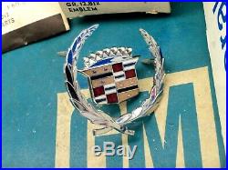 Nos 67 Eldorado 64 65 Fleetwood Roof Crest Wreath Sail Panel Emblem Set Molding