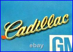 Nos 80 96 Cadillac 24k Gold Trunk Script Emblem Deck LID Genuine Oem Gm Trim