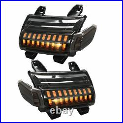 Pair LED DRL Turn Signal Fender Lights For Jeep Wrangler JL JLU Rubicon 18-2021