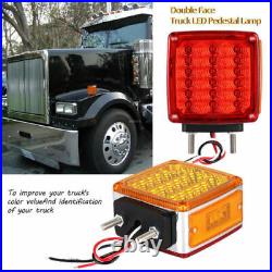 Pair LED Dual Face Marker Light Turn Signal Truck Fender Pedestal Parking Lamp