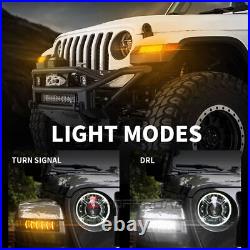 Pair LED Fender Lights Sequential Turn Signal For Jeep Wrangler JL 2018-2023