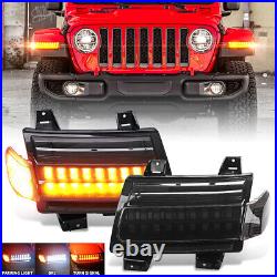Pair LED Fender Sequential Turn Signal Light For Jeep Wrangler JL Rubicon 18-23
