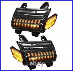 Pair LED Jeep Wrangler JL JLU Sequential Fender Lights Turn Signal for 2018-2023