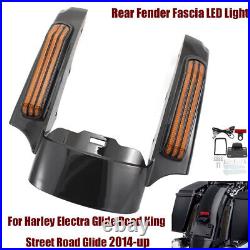 Rear Fender Fascia LED Light Orange Lens For Harley Electra Street Glide 2014-up