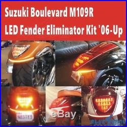 Red Amber LED Turn Signal Light Fender Eliminator Kit For Suzuki Boulevard M109R