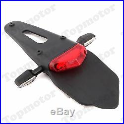 Red Motorcycle Fender LED Rear Tail Brake Light With Turn Signals Lamp Custom